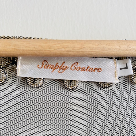 Vintage Simply Couture Floral Mesh Sequined Blouse Top Jacket Black & Ivory L - Picture 8 of 9